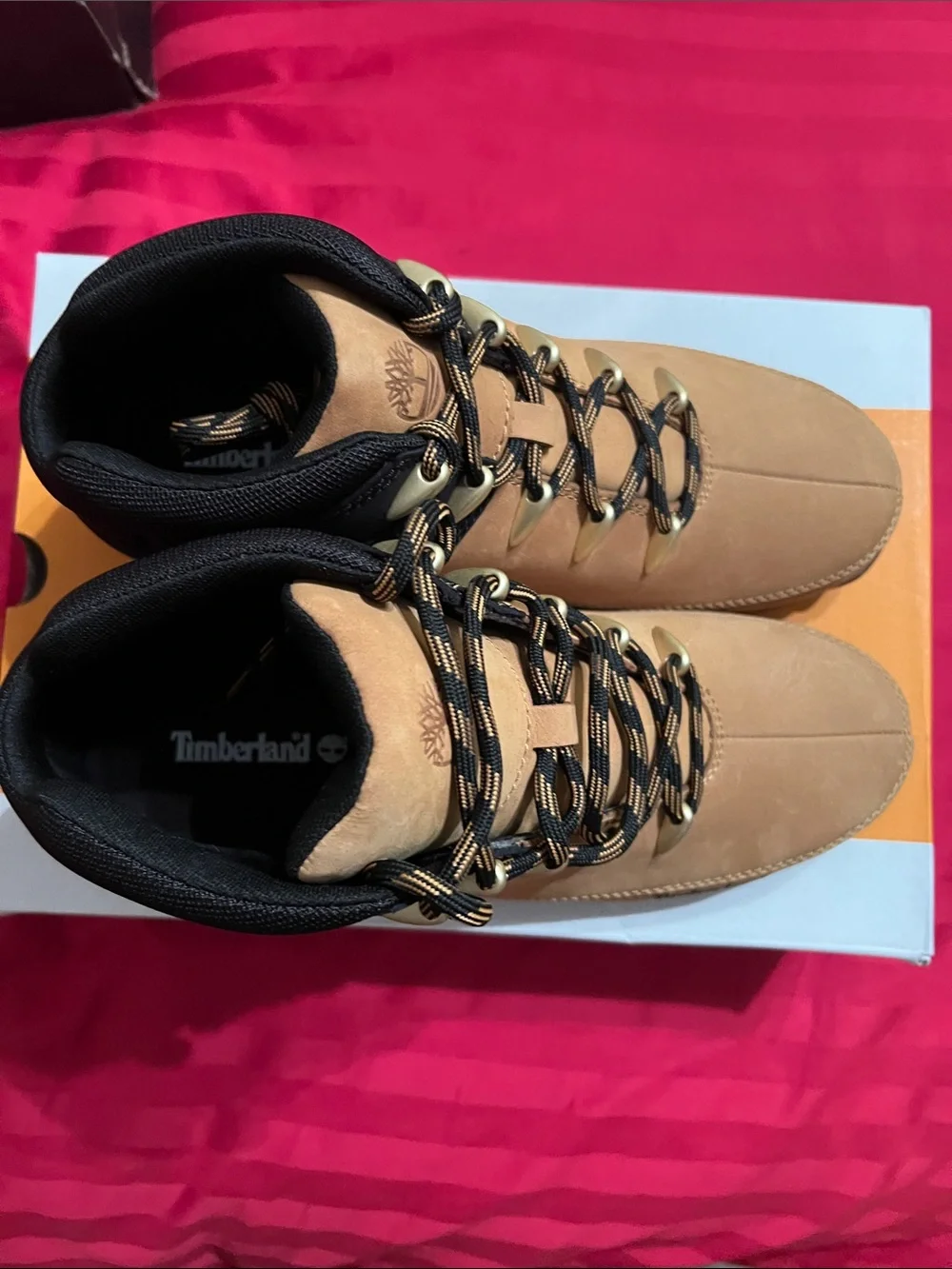 Timberland Wheat and Black Waterproof Lace-Up Boots